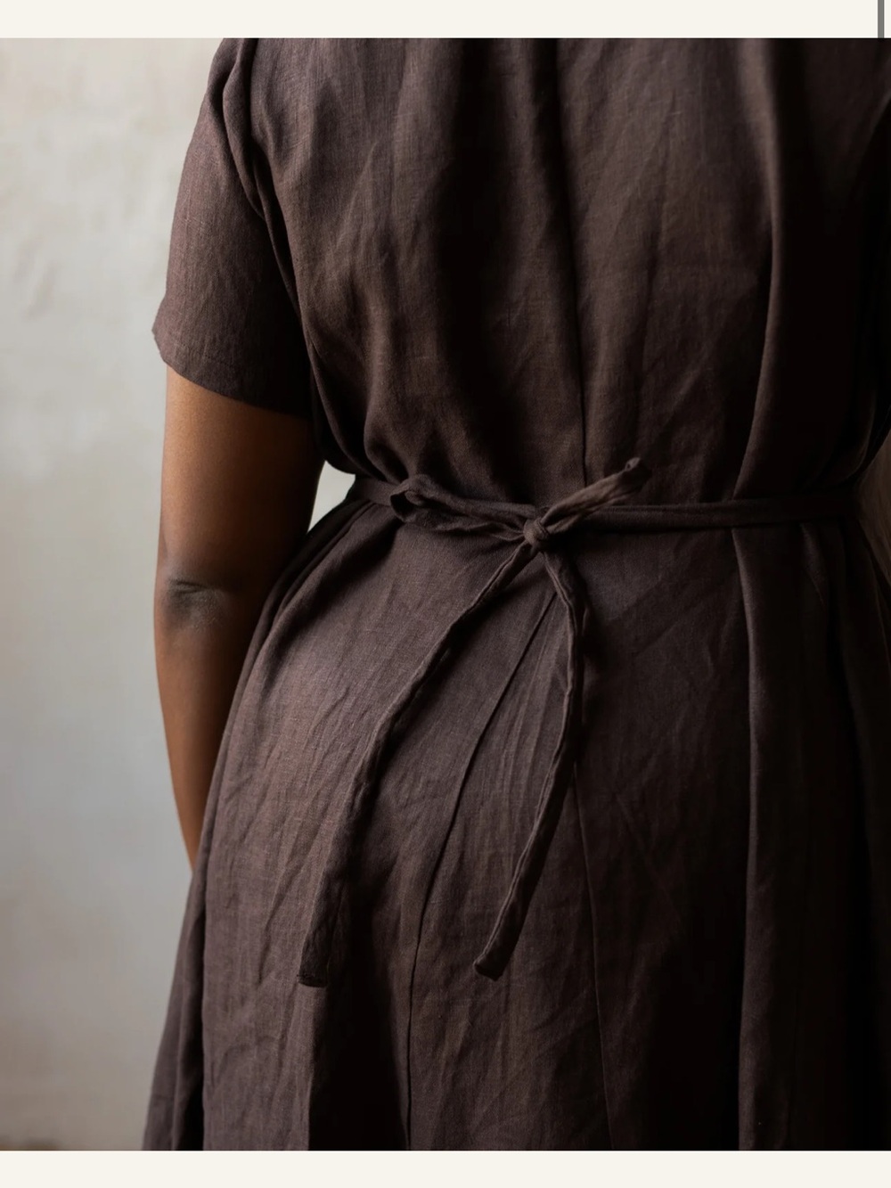 Lights of All Linen Women’s Brown Linen A-Line Dress - Picture 7 of 9